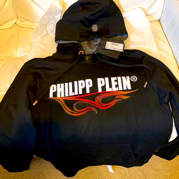 Authentic Brand New Phillip Plein Embroidered Hoodie Flame